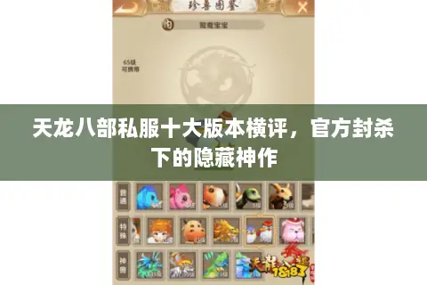 天龙八部私服十大版本横评，官方封杀下的隐藏神作