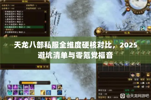 天龙八部私服全维度硬核对比,2025避坑清单与零氪党福音 天龙八部私服全维度硬核对比,2025避坑清单与零氪党福音