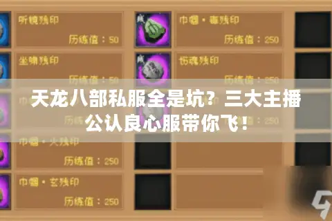 天龙八部私服全是坑?三大主播公认良心服带你飞! 天龙八部私服全是坑?三大主播公认良心服带你飞!