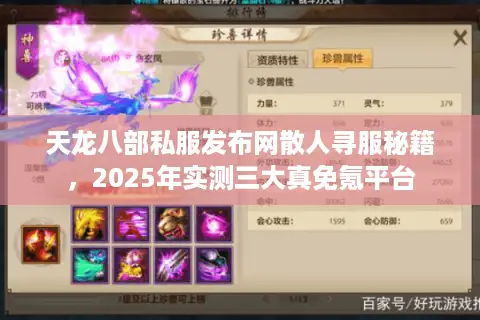 天龙八部私服发布网散人寻服秘籍，2025年实测三大真免氪平台