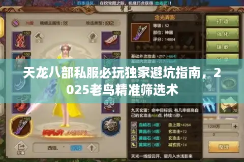 天龙八部私服必玩独家避坑指南,2025老鸟精准筛选术 天龙八部私服必玩独家避坑指南,2025老鸟精准筛选术