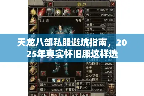 天龙八部私服避坑指南，2025年真实怀旧服这样选