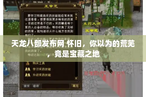 天龙八部发布网 怀旧,你以为的荒芜,竟是宝藏之地 天龙八部发布网 怀旧,你以为的荒芜,竟是宝藏之地