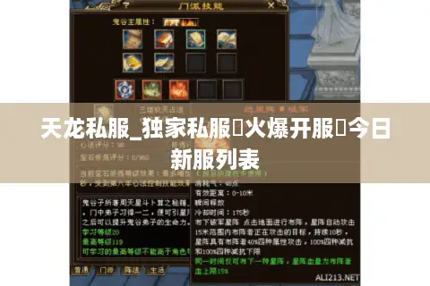 天龙私服_独家私服▷火爆开服◁今日新服列表