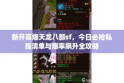 新开高爆天龙八部sf，今日必抢私服清单与爆率飙升全攻略