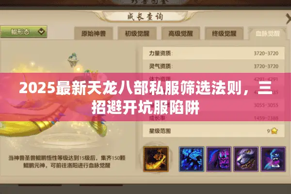2025最新天龙八部私服筛选法则,三招避开坑服陷阱 2025最新天龙八部私服筛选法则,三招避开坑服陷阱