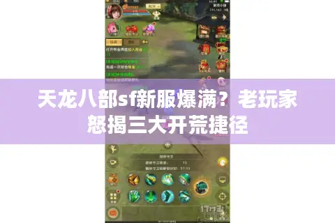 天龙八部sf新服爆满?老玩家怒揭三大开荒捷径 天龙八部sf新服爆满?老玩家怒揭三大开荒捷径