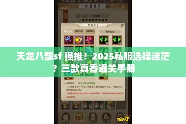天龙八部sf 强推！2025私服选择迷茫？三款真香通关手册