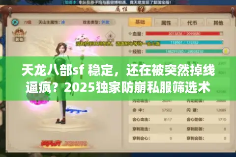 天龙八部sf 稳定，还在被突然掉线逼疯？2025独家防崩私服筛选术