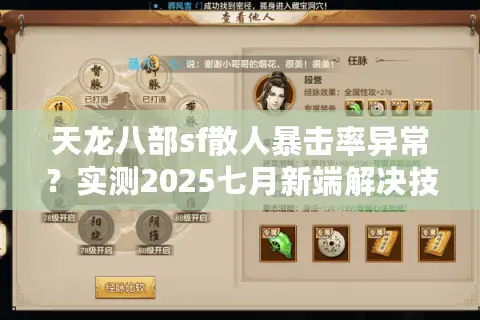 天龙八部sf散人暴击率异常？实测2025七月新端解决技巧