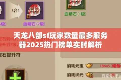 天龙八部sf玩家数量最多服务器2025热门榜单实时解析