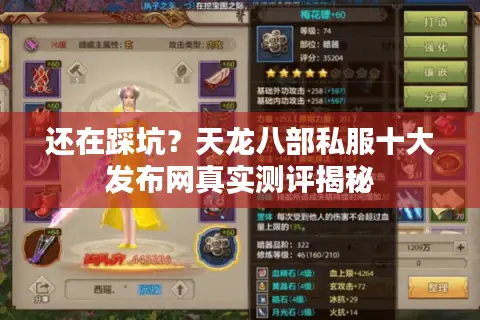还在踩坑？天龙八部私服十大发布网真实测评揭秘