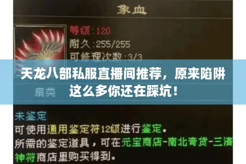 天龙八部私服直播间推荐，原来陷阱这么多你还在踩坑！
