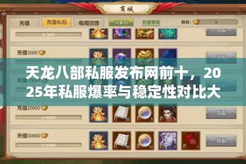 天龙八部私服发布网前十，2025年私服爆率与稳定性对比大揭秘