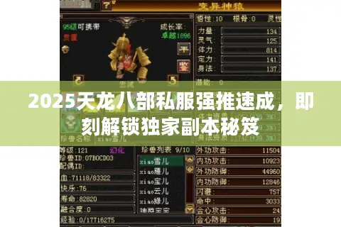 2025天龙八部私服强推速成,即刻解锁独家副本秘笈 2025天龙八部私服强推速成,即刻解锁独家副本秘笈