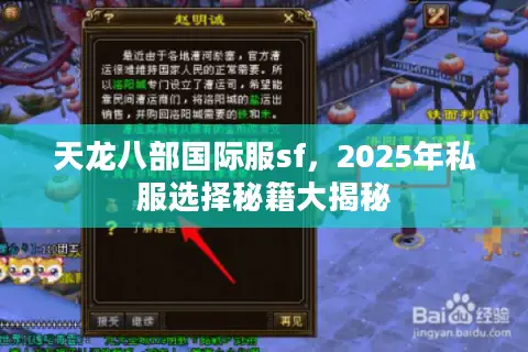 天龙八部国际服sf，2025年私服选择秘籍大揭秘