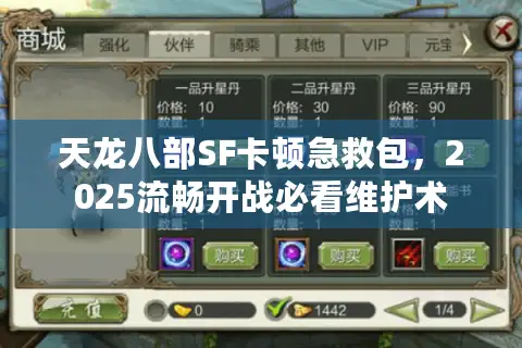 天龙八部SF卡顿急救包,2025流畅开战必看维护术 天龙八部SF卡顿急救包,2025流畅开战必看维护术