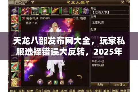 天龙八部发布网大全，玩家私服选择错误大反转，2025年真相揭晓