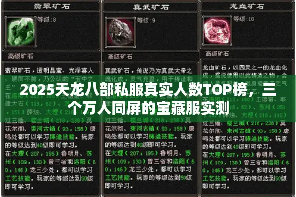 2025天龙八部私服真实人数TOP榜，三个万人同屏的宝藏服实测
