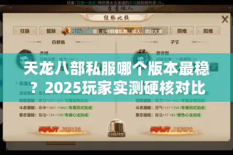 天龙八部私服哪个版本最稳？2025玩家实测硬核对比