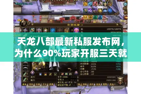 天龙八部最新私服发布网，为什么90%玩家开服三天就弃坑？