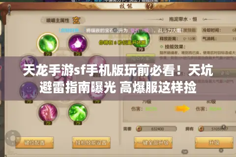 天龙手游sf手机版玩前必看!天坑避雷指南曝光 高爆服这样捡 天龙手游sf手机版玩前必看!天坑避雷指南曝光 高爆服这样捡