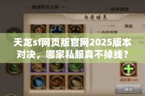 天龙sf网页版官网2025版本对决，哪家私服真不掉线？