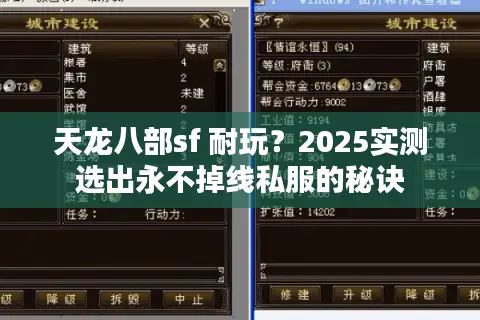 天龙八部sf 耐玩？2025实测选出永不掉线私服的秘诀