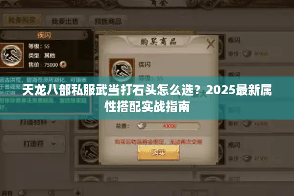 天龙八部私服武当打石头怎么选？2025最新属性搭配实战指南