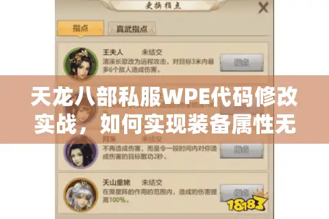 天龙八部私服WPE代码修改实战,如何实现装备属性无损调整? 天龙八部私服WPE代码修改实战,如何实现装备属性无损调整?