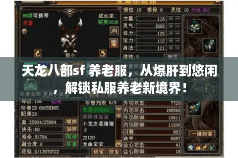 天龙八部sf 养老服，从爆肝到悠闲，解锁私服养老新境界！