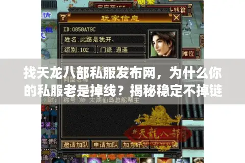 找天龙八部私服发布网，为什么你的私服老是掉线？揭秘稳定不掉链秘诀