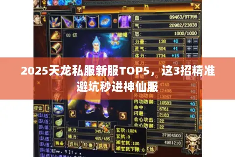 2025天龙私服新服TOP5,这3招精准避坑秒进神仙服 2025天龙私服新服TOP5,这3招精准避坑秒进神仙服