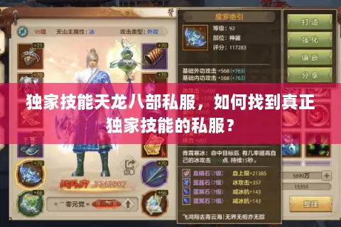 独家技能天龙八部私服，如何找到真正独家技能的私服？