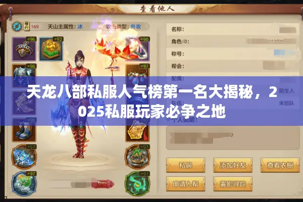 天龙八部私服人气榜第一名大揭秘，2025私服玩家必争之地