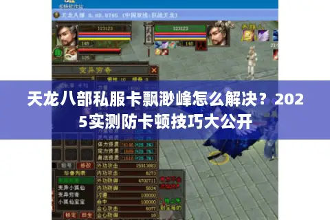 天龙八部私服卡飘渺峰怎么解决？2025实测防卡顿技巧大公开