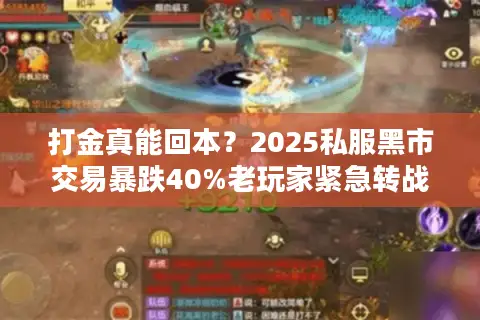打金真能回本？2025私服黑市交易暴跌40%老玩家紧急转战新路子