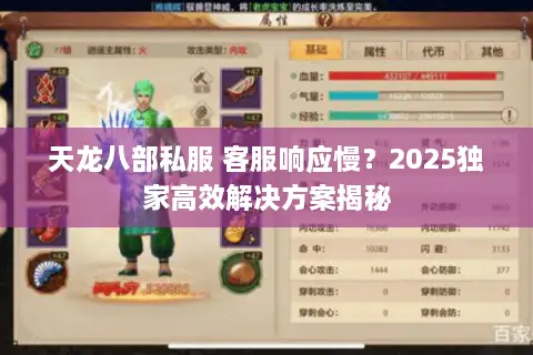 天龙八部私服 客服响应慢？2025独家高效解决方案揭秘