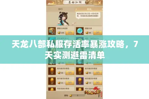 天龙八部私服存活率暴涨攻略,7天实测避雷清单 天龙八部私服存活率暴涨攻略,7天实测避雷清单