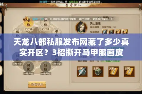 天龙八部私服发布网藏了多少真实开区？3招撕开马甲服画皮