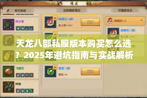 天龙八部私服版本购买怎么选？2025年避坑指南与实战解析