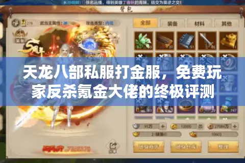 天龙八部私服打金服，免费玩家反杀氪金大佬的终极评测