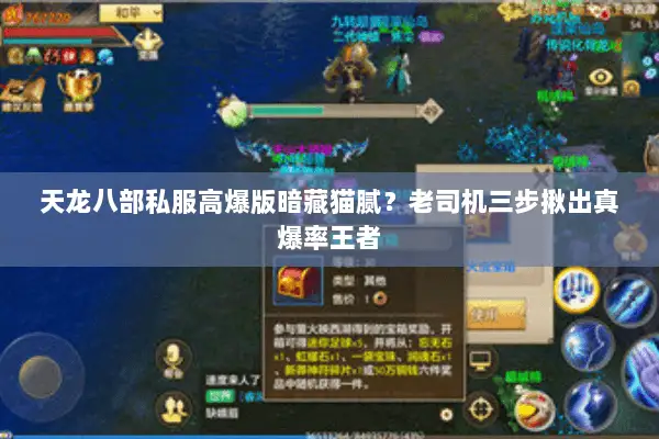 天龙八部私服高爆版暗藏猫腻？老司机三步揪出真爆率王者