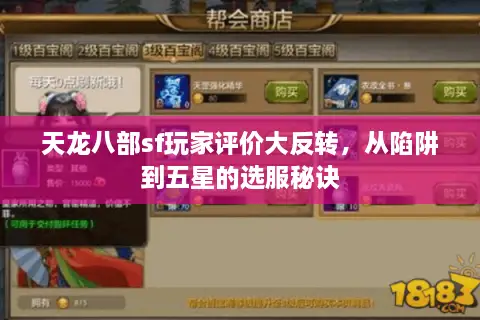 天龙八部sf玩家评价大反转，从陷阱到五星的选服秘诀