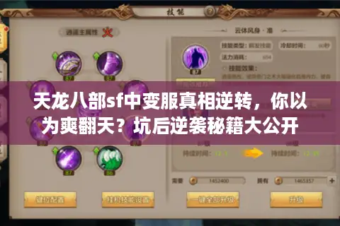 天龙八部sf中变服真相逆转,你以为爽翻天?坑后逆袭秘籍大公开 天龙八部sf中变服真相逆转,你以为爽翻天?坑后逆袭秘籍大公开