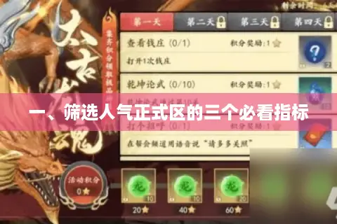 一、筛选人气正式区的三个必看指标 一、筛选人气正式区的三个必看指标