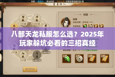 八部天龙私服怎么选？2025年玩家躲坑必看的三招真经