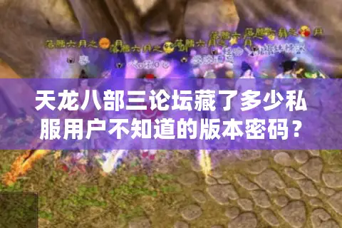 天龙八部三论坛藏了多少私服用户不知道的版本密码？老玩家实测拆解