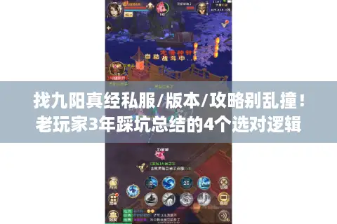 找九阳真经私服/版本/攻略别乱撞！老玩家3年踩坑总结的4个选对逻辑