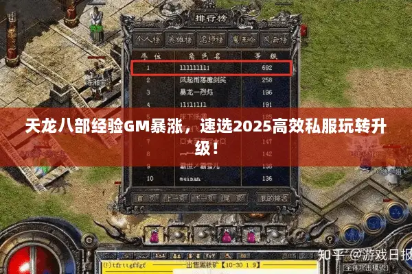 天龙八部经验GM暴涨，速选2025高效私服玩转升级！